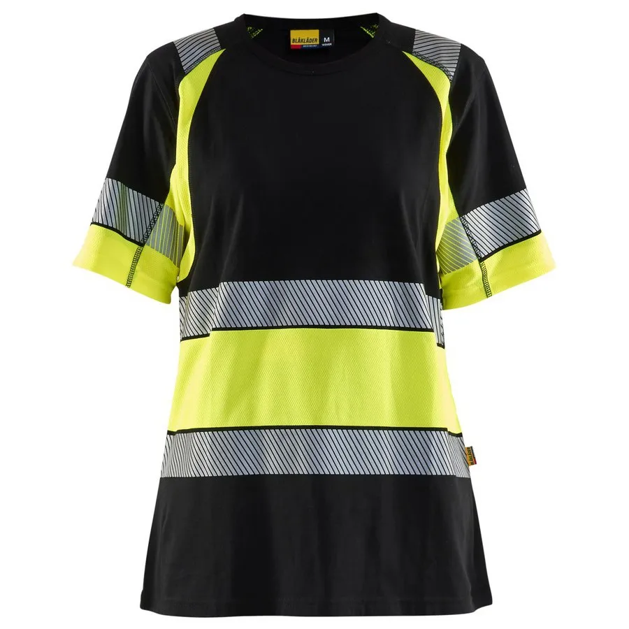 BLåKLäDER 34101030 DAMES TSHIRT HIGH VIS ZWART/HIGH VIS GEEL