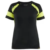 BLåKLäDER 35241030 DAMES TSHIRT VISIBLE ZWART/HIGH VIS GEEL