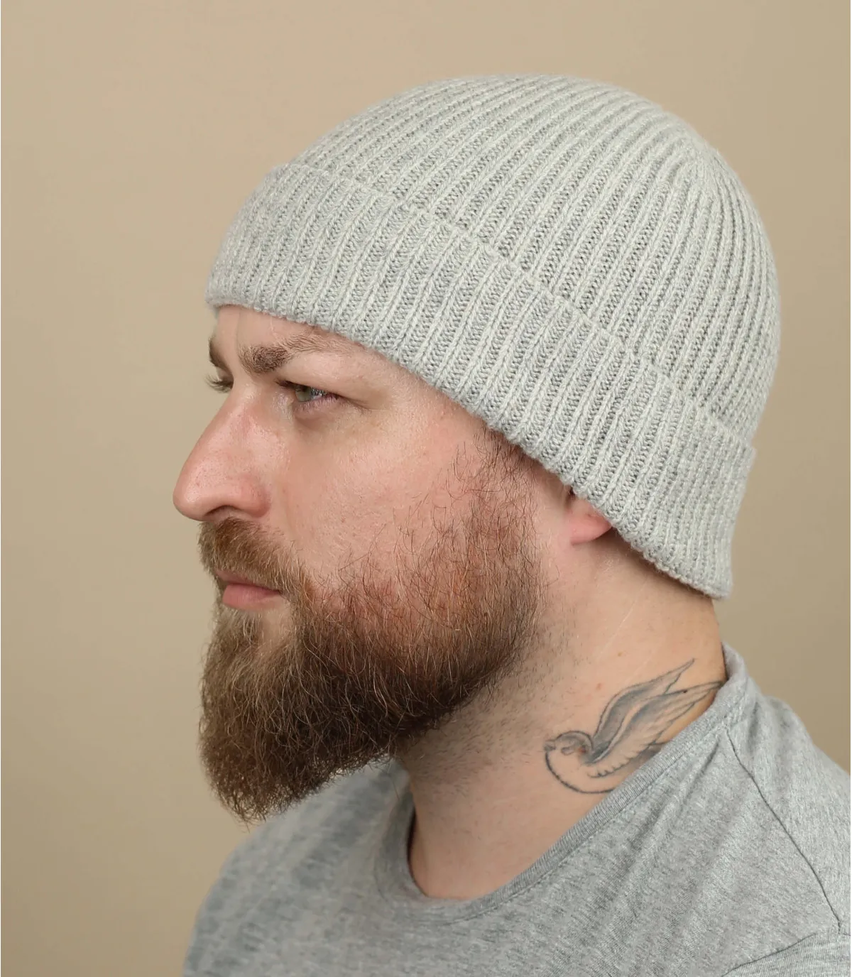 ECOONTWORPEN WOLLEN MUTS MADE IN FRANCE WOOL BEANIE GREY