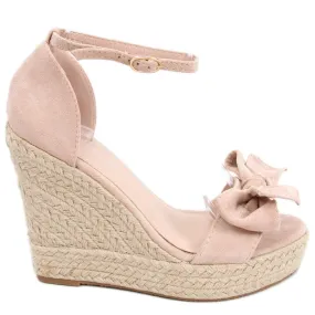 Espadrillessandalen met sleehak Aida Nude roze