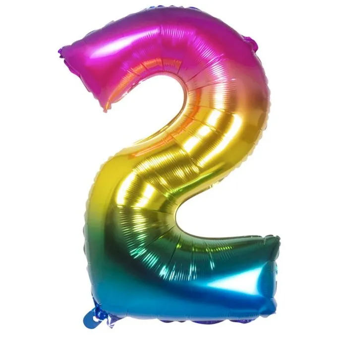 Folie Ballon Cijfer 2 Multicolor (80 cm)