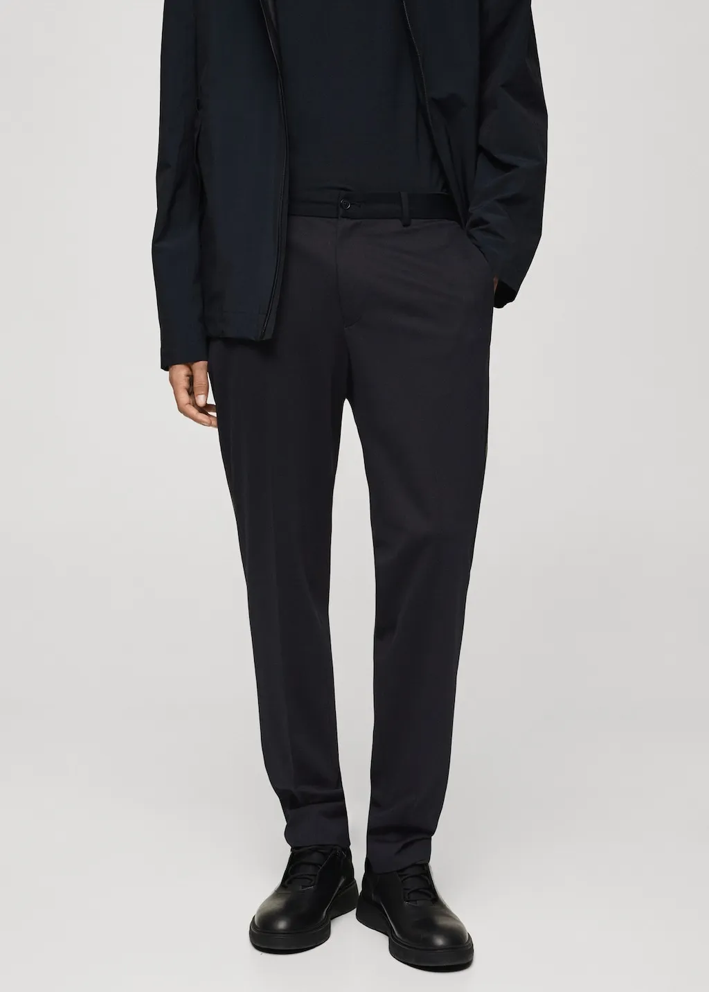 Kreukvaste pantalon van stretch stof