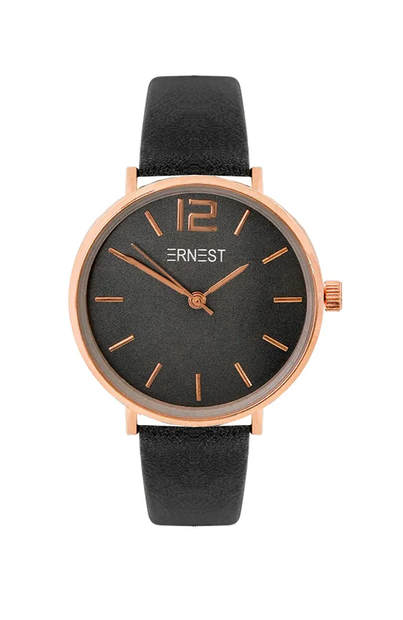 Leren Horloge Dames Zwart