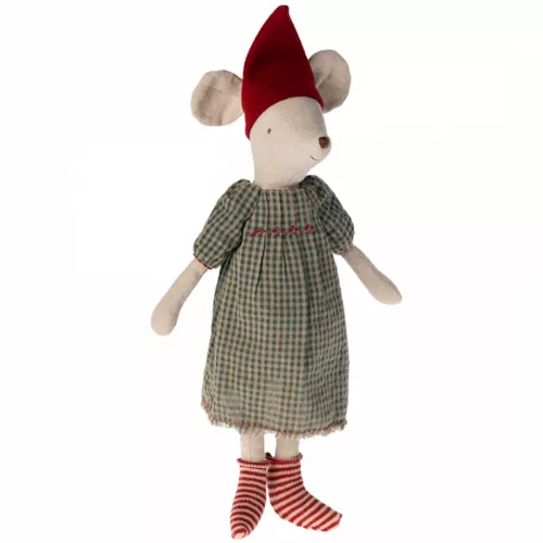 MAILEG KERSTMUIS  MEISJE MET GROENE JURK  37 CM