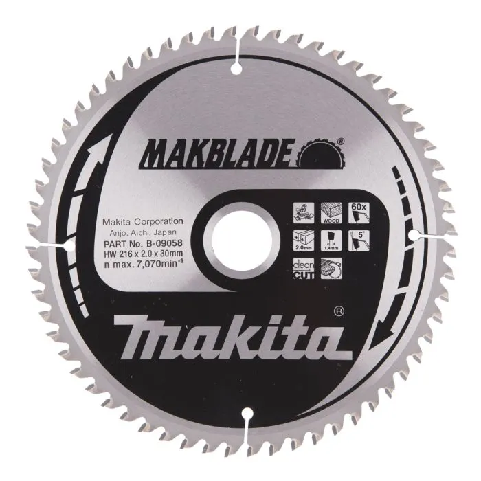 MAKITA B09058 ZAAGB HOUT 216X30X2,1 60T 5G