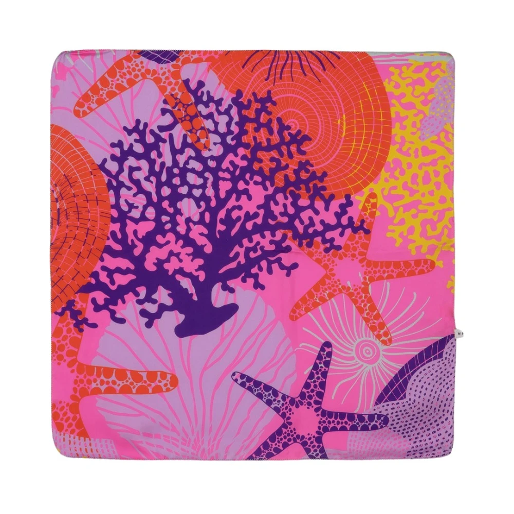 Me-Fui Satijnen bandana met schelpenpatroon Multicolor Dames