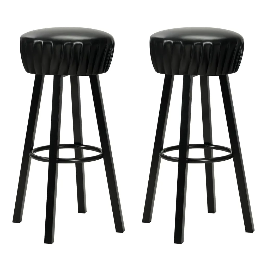 Medina Barstoelen 2 st kunstleer zwart