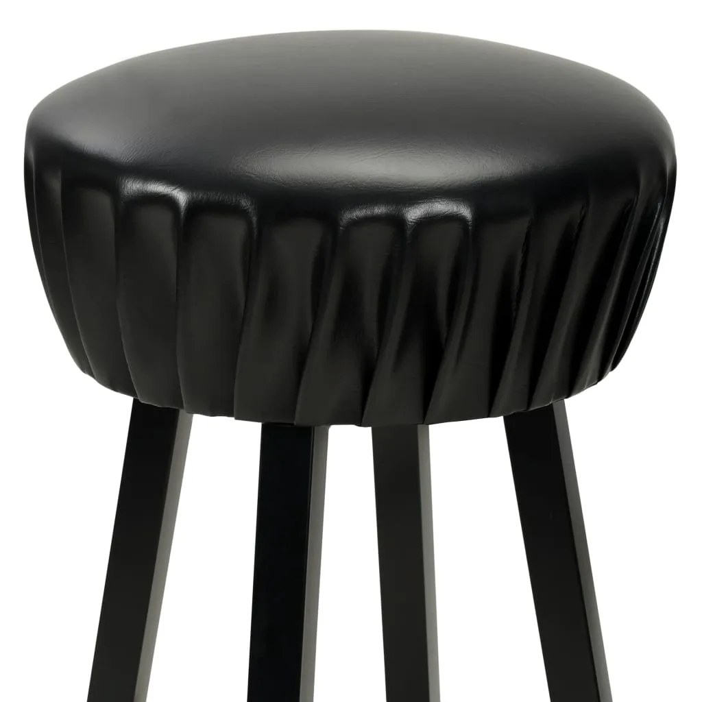Medina Barstoelen 2 st kunstleer zwart