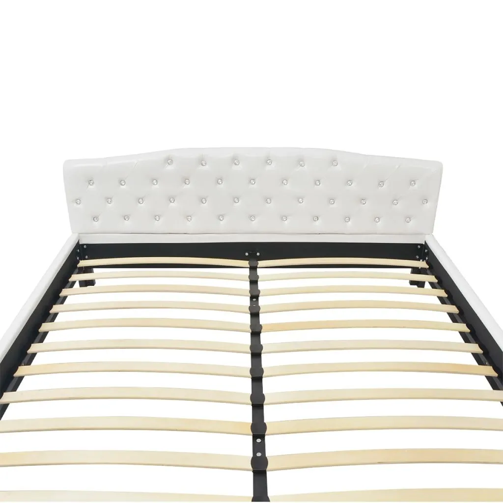 Medina Bed met matras kunstleer wit 180x200 cm