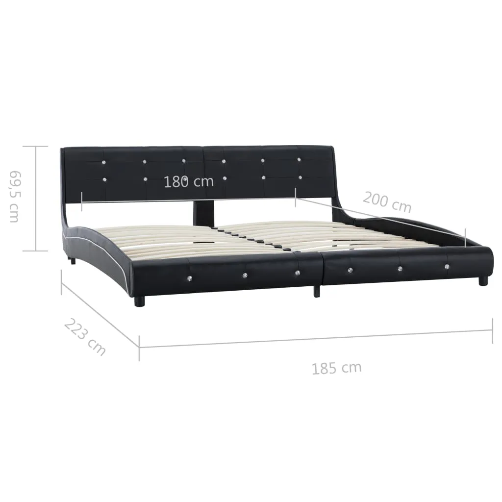 Medina Bedframe kunstleer zwart 180x200 cm