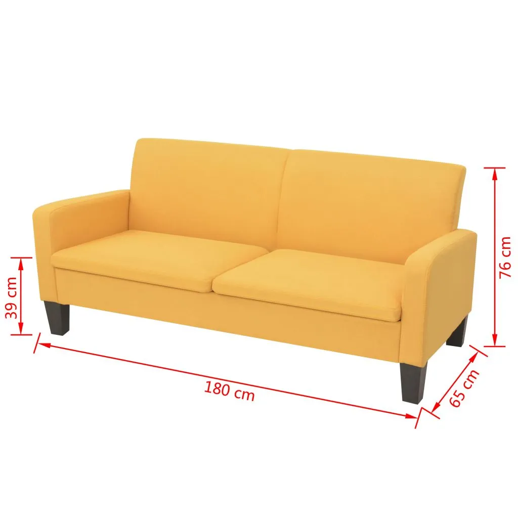 Medina Driezitsbank 180x65x76 cm geel