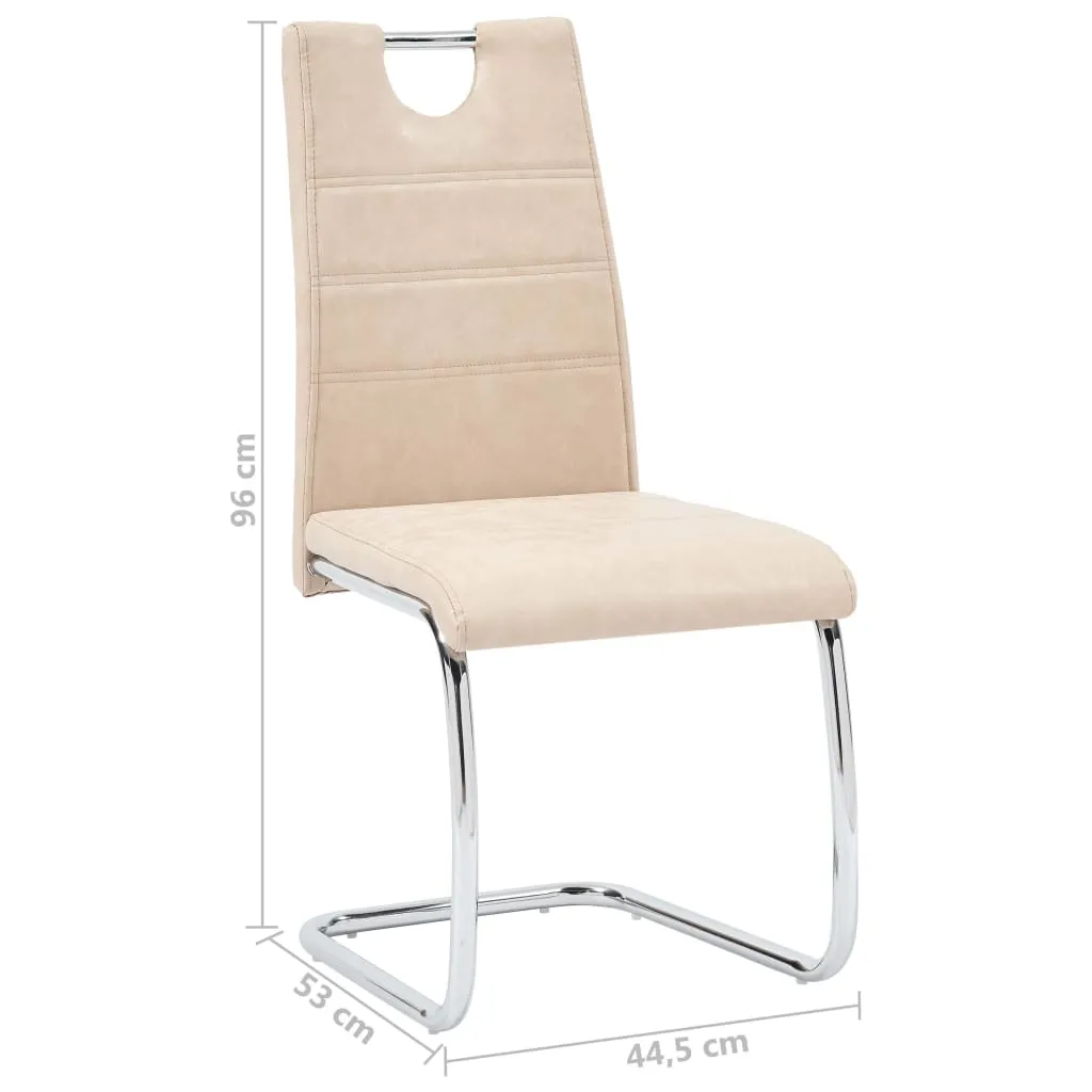 Medina Eetkamerstoelen 2 st kunstleer crème