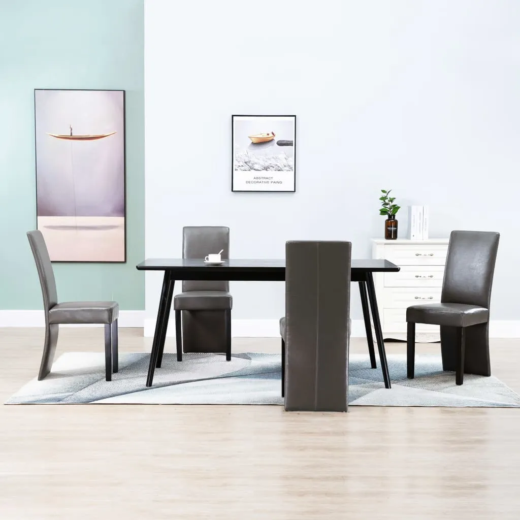 Medina Eetkamerstoelen 4 st kunstleer grijs