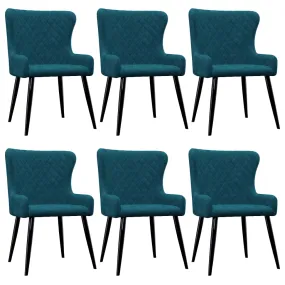 Medina Eetkamerstoelen 6 st fluweel blauw