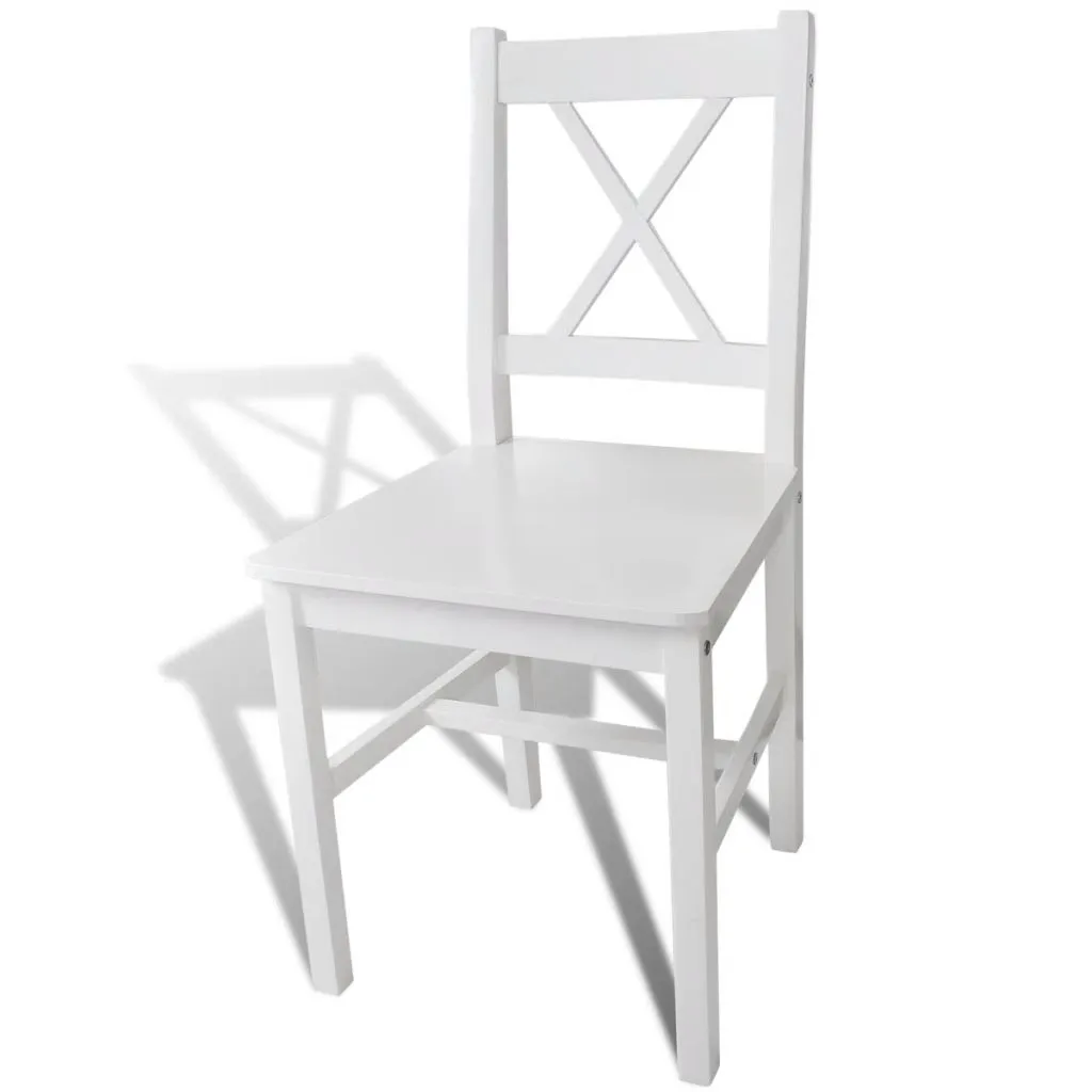 Medina Eetkamerstoelen 6 st grenenhout wit