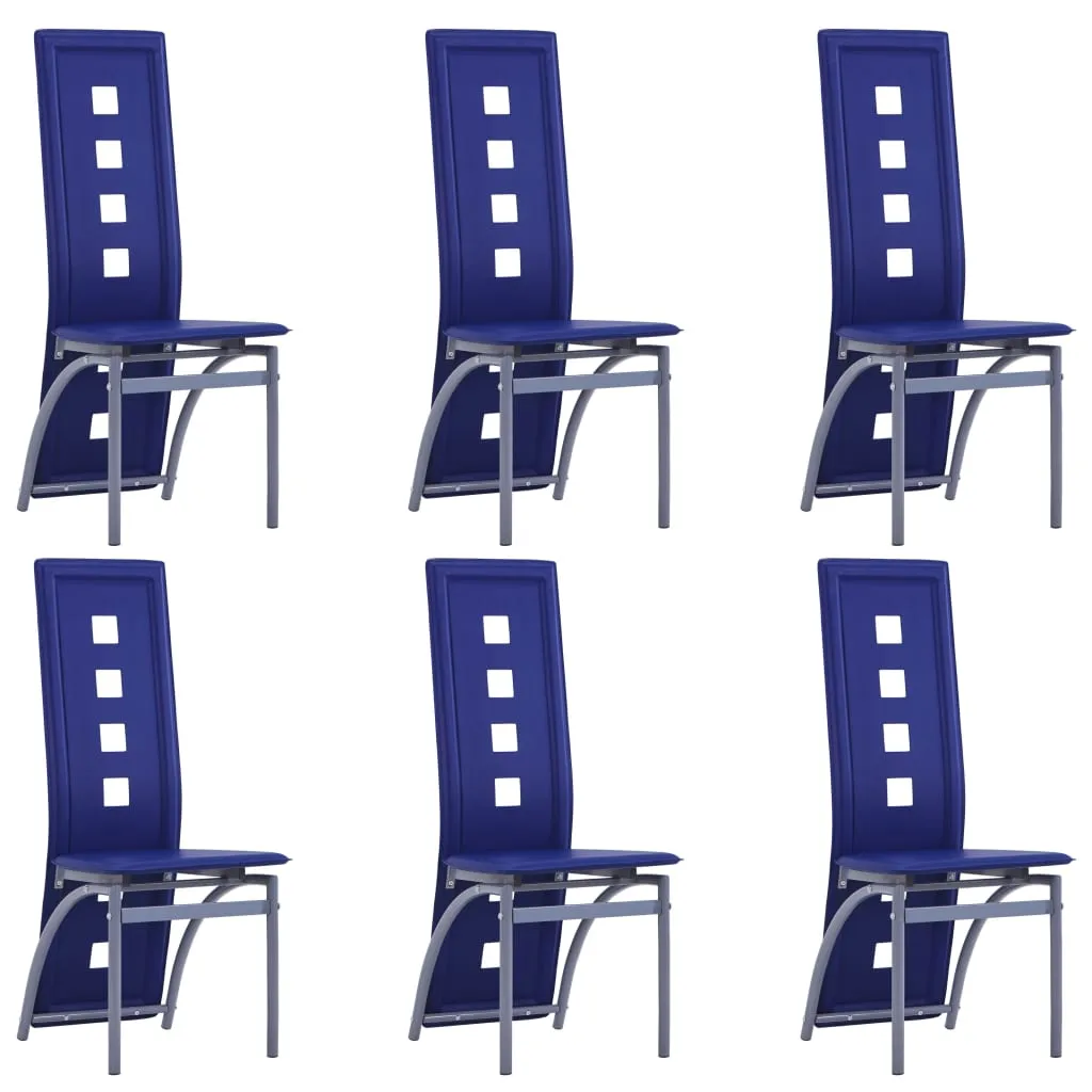 Medina Eetkamerstoelen 6 st kunstleer blauw
