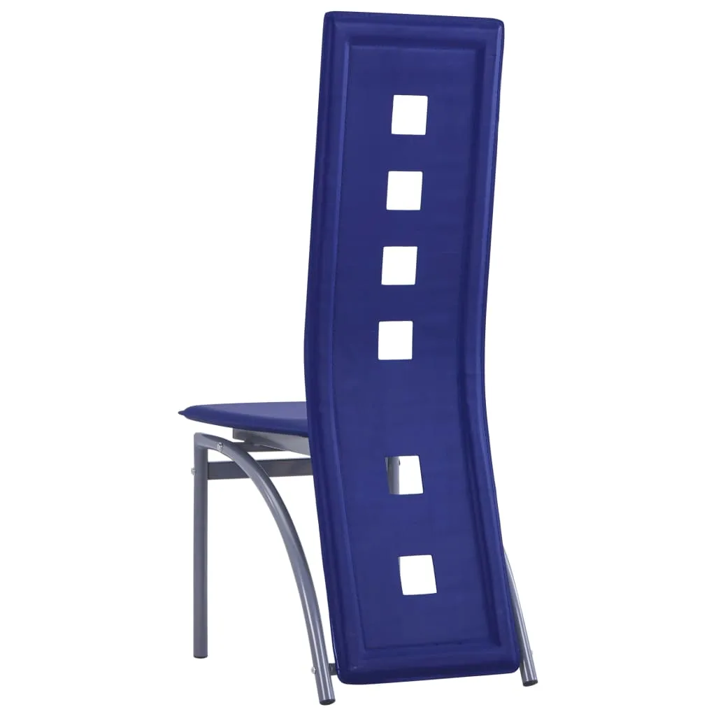 Medina Eetkamerstoelen 6 st kunstleer blauw