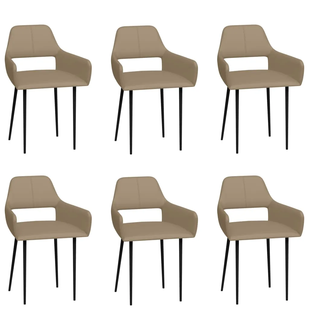 Medina Eetkamerstoelen 6 st kunstleer cappuccino