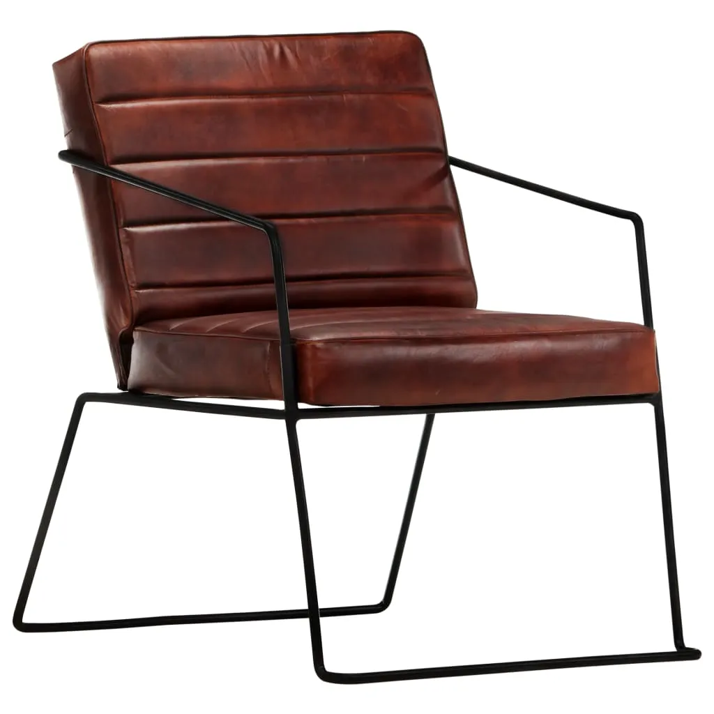 Medina Fauteuil echt leer donkerbruin