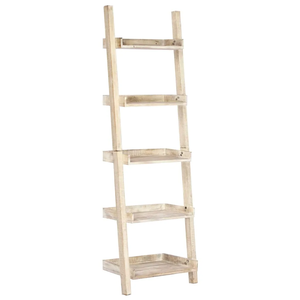 Medina Ladderkast 75x37x205 cm massief mangohout wit