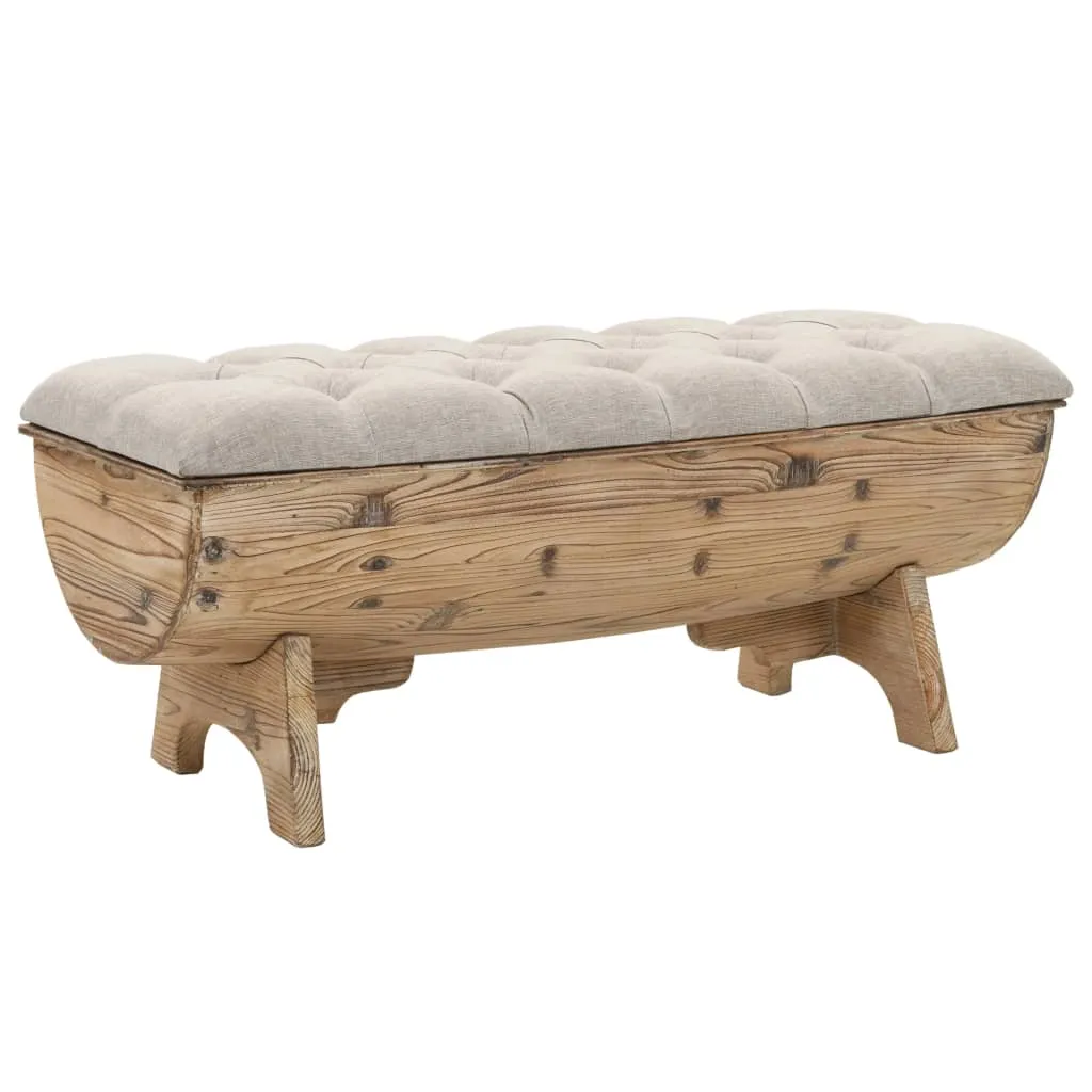 Medina Opslagbank 103x51x44 cm massief hout en stof