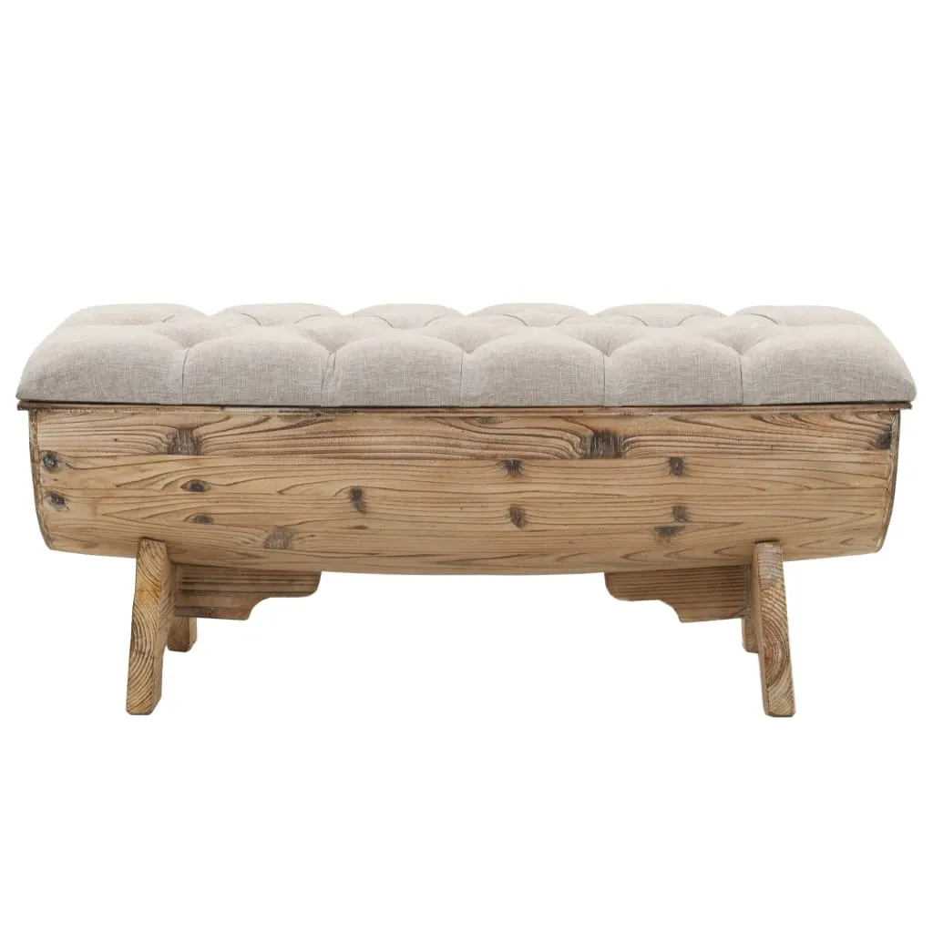 Medina Opslagbank 103x51x44 cm massief hout en stof
