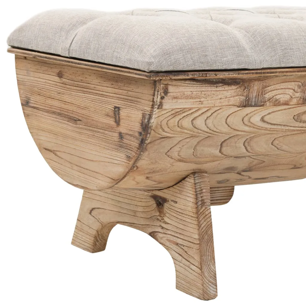 Medina Opslagbank 103x51x44 cm massief hout en stof