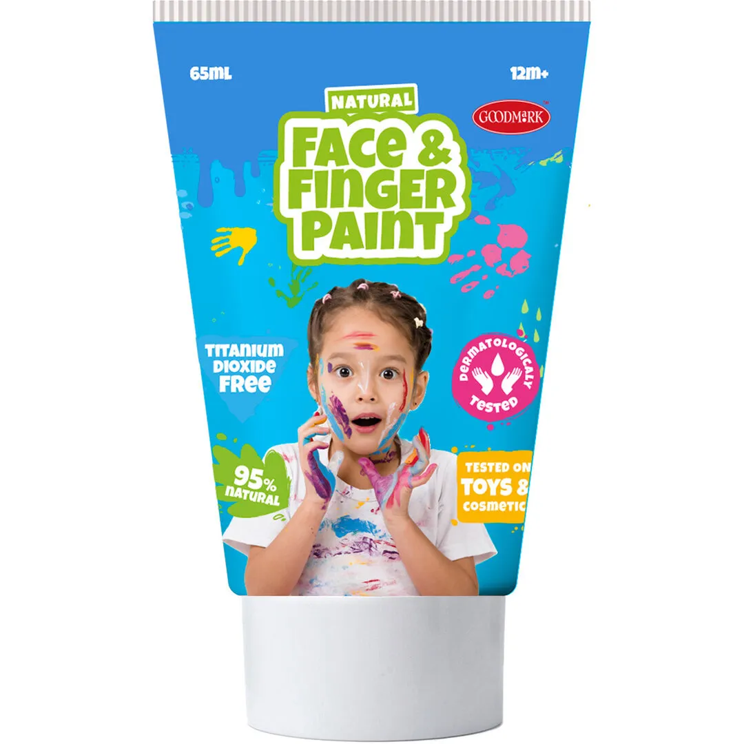 NATURAL FACE & FINGERPAINT TUBE  BLAUW EN ROZE, 2X65ML