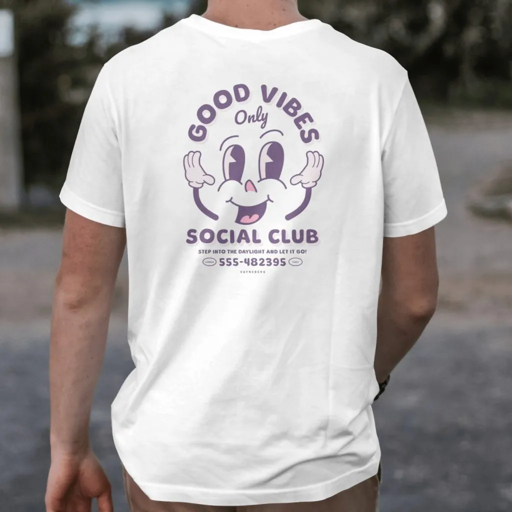 RETRO SKATE TSHIRT GOOD VIBES ONLY SOCIAL CLUB