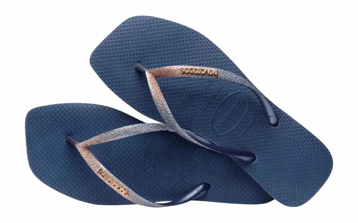 Slipper Havaianas Women Square Glitter Indigo Blue