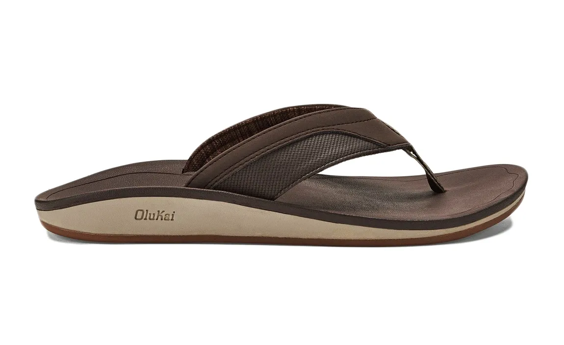 Slipper Olukai Men Nohona Dark Wood Dark Wood