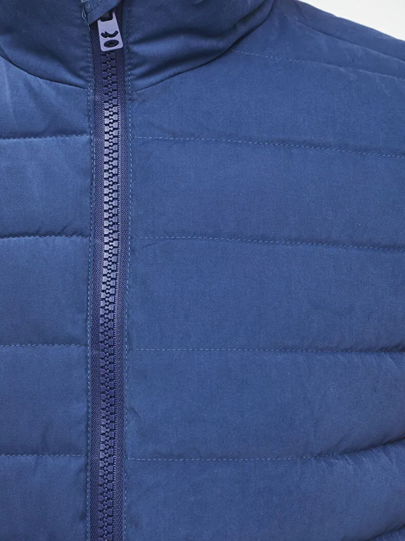 Straight Collar Puffer Donkerblauw Vest