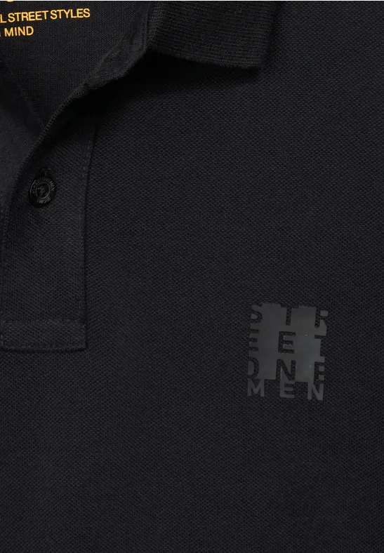Street One MEN Shirt met lange mouwen van zachte piqué