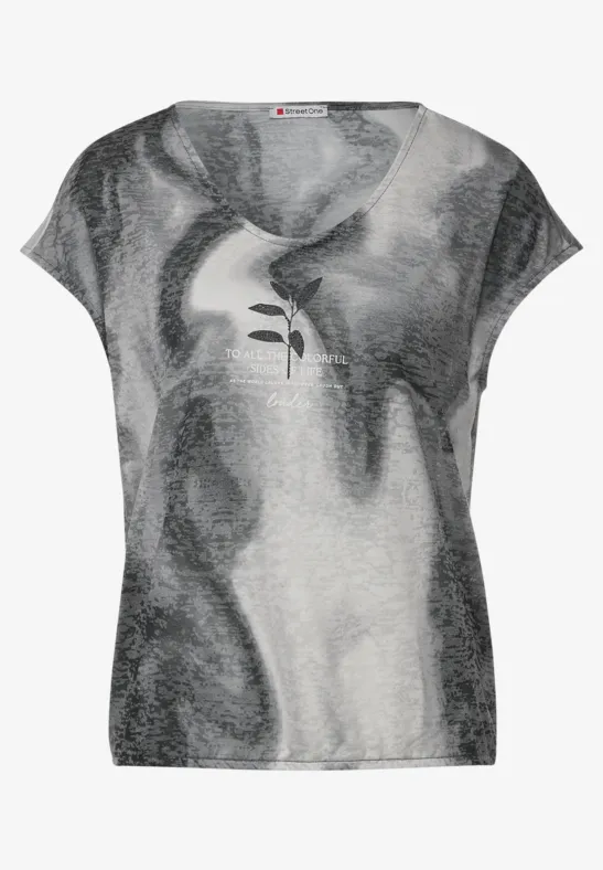 STREET ONE SHIRT IN BATIKLOOK