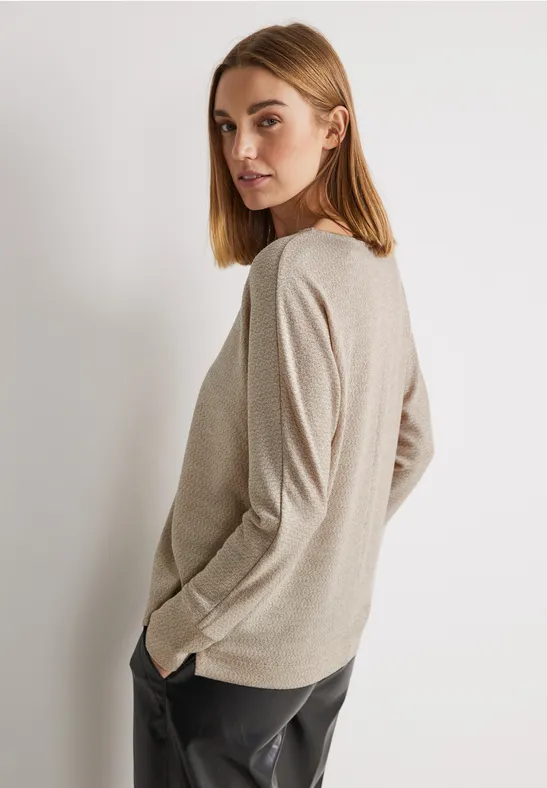 Street One Tweekleurig shirt met lange mouwen
